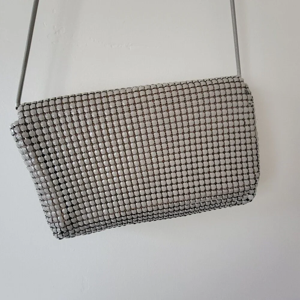 Vintage Mesh Purse Taupe Alumesh Handbag‎ Clutch